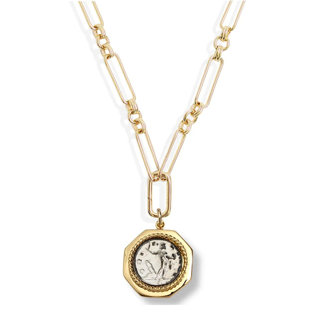 The Salus coin charm by British brand By Alona gold silver mix