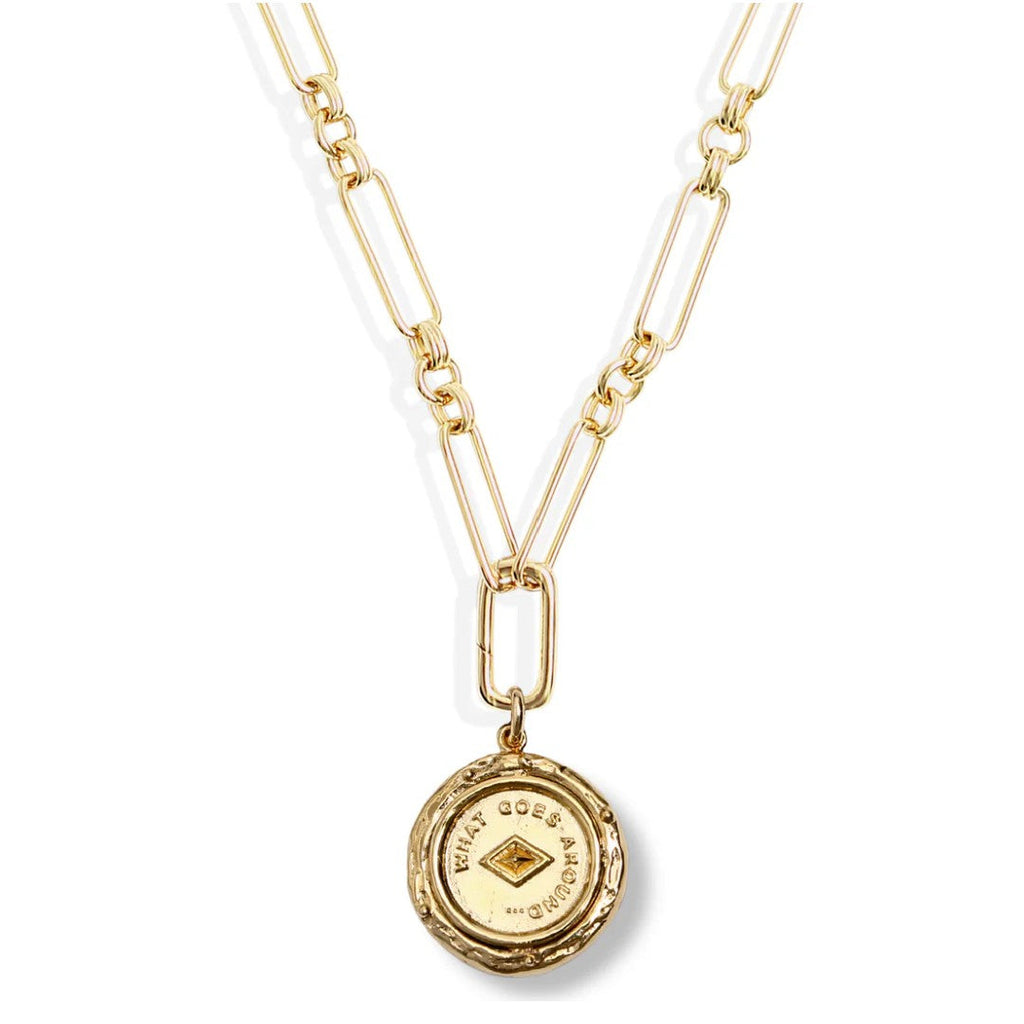 The Karma coin charm by British brand By Alona gold