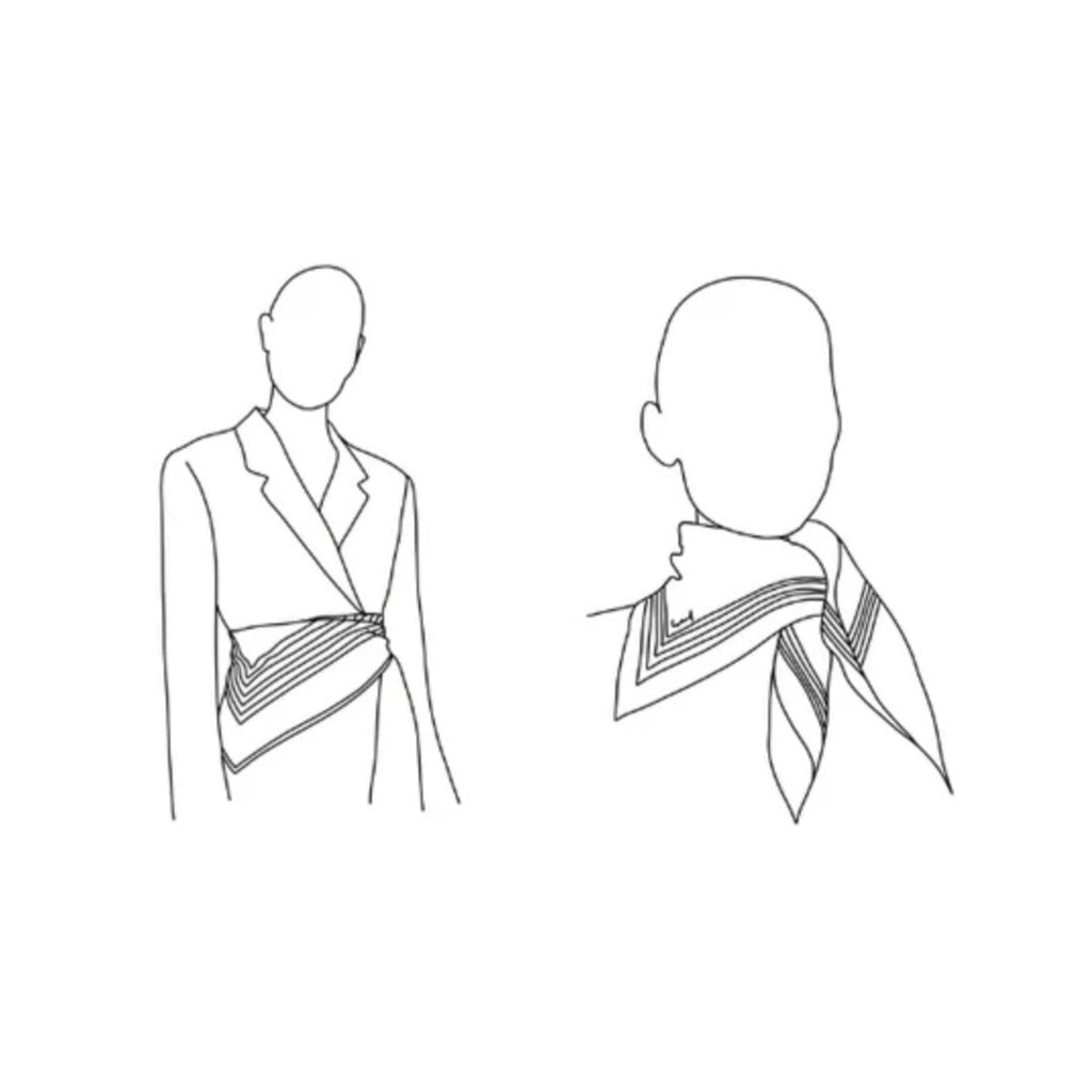 how to tie your Le Scarf 65 x 65 cm 100% silk scarf