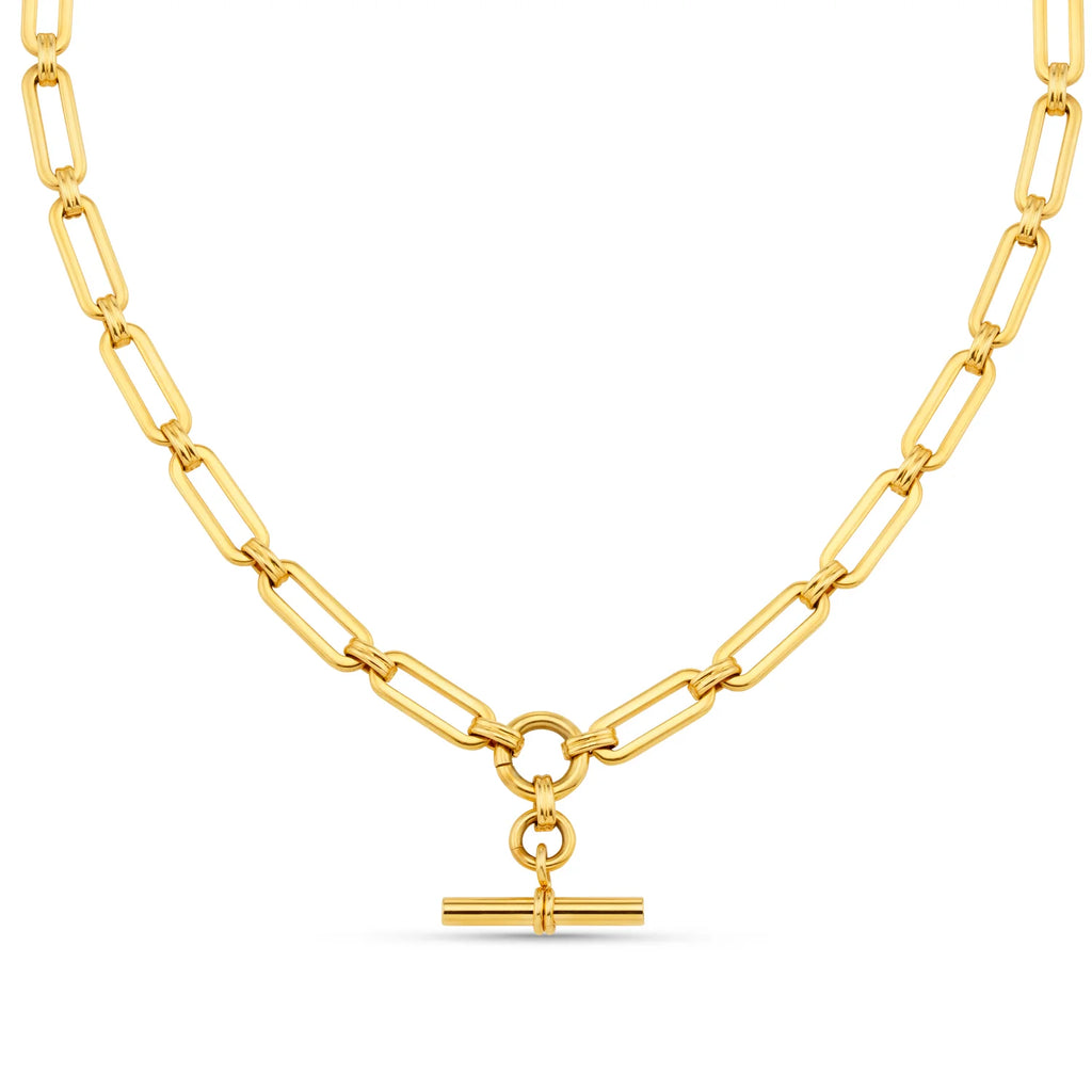 orelia LUXE Linear Link T-Bar Necklace gold