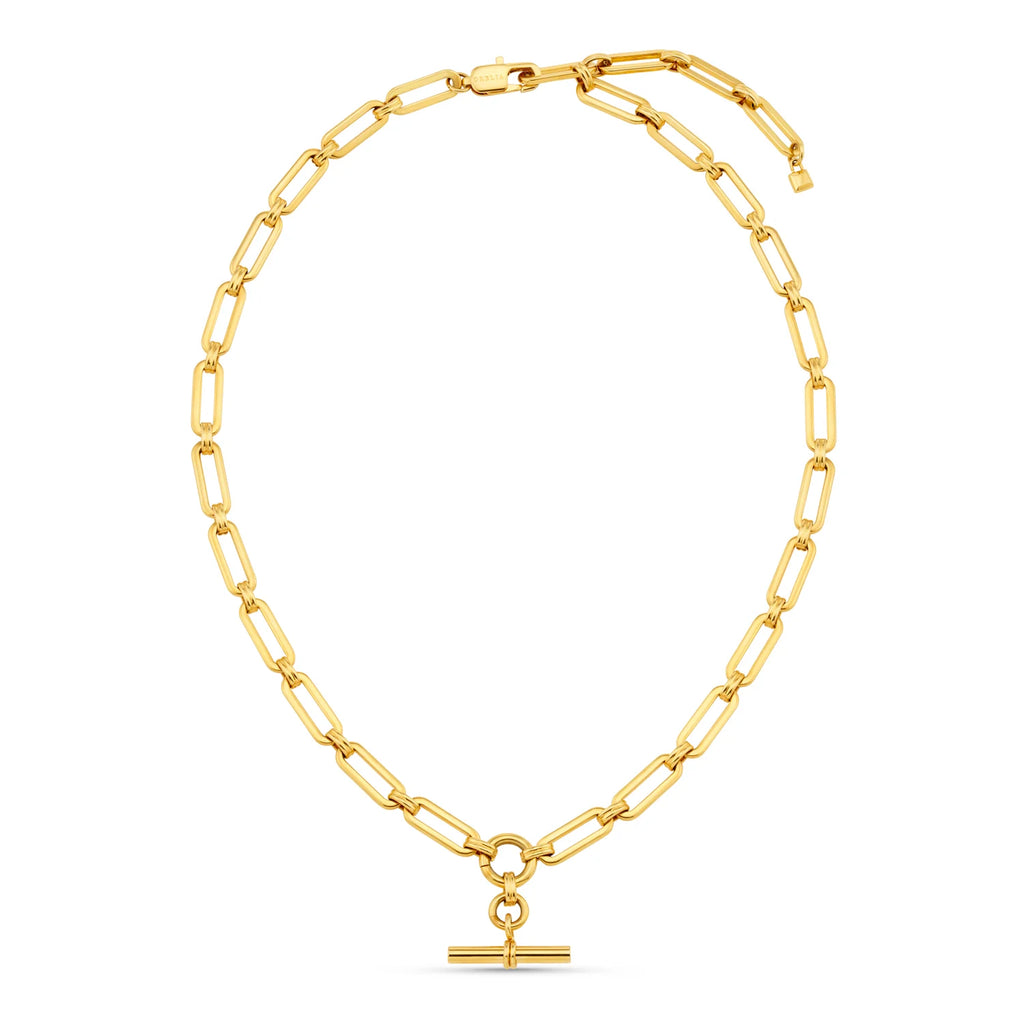 orelia LUXE Linear Link T-Bar Necklace gold