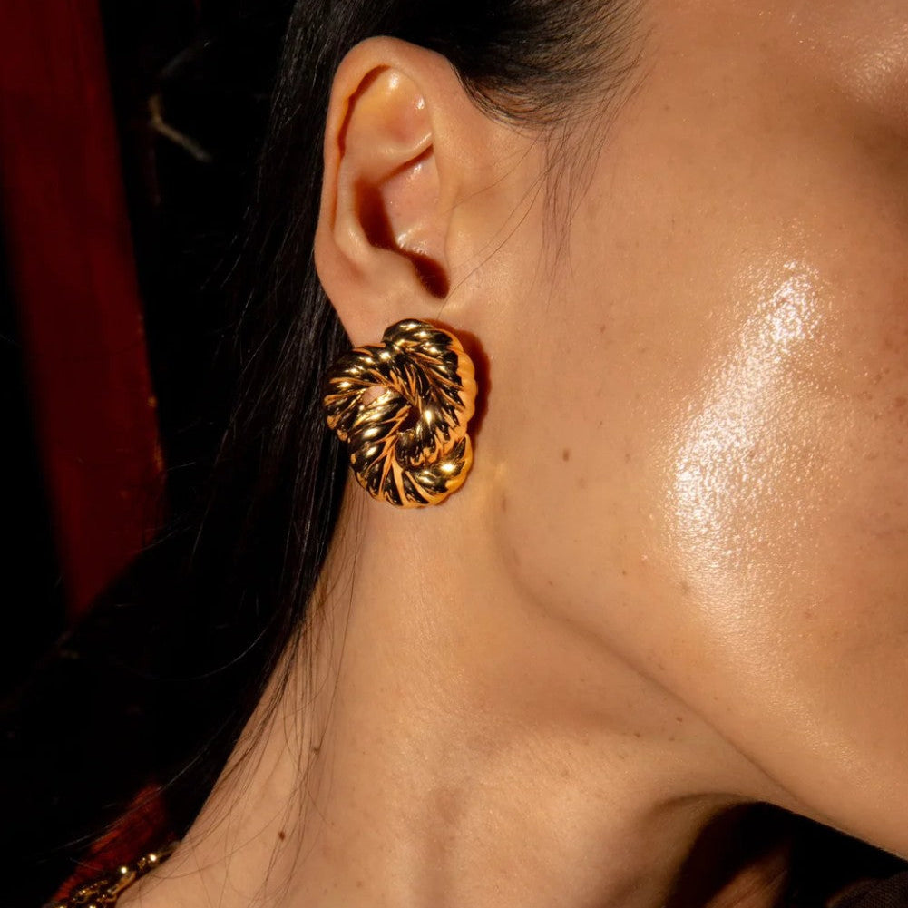 By Alona Lolita earrings braided drop stud gold