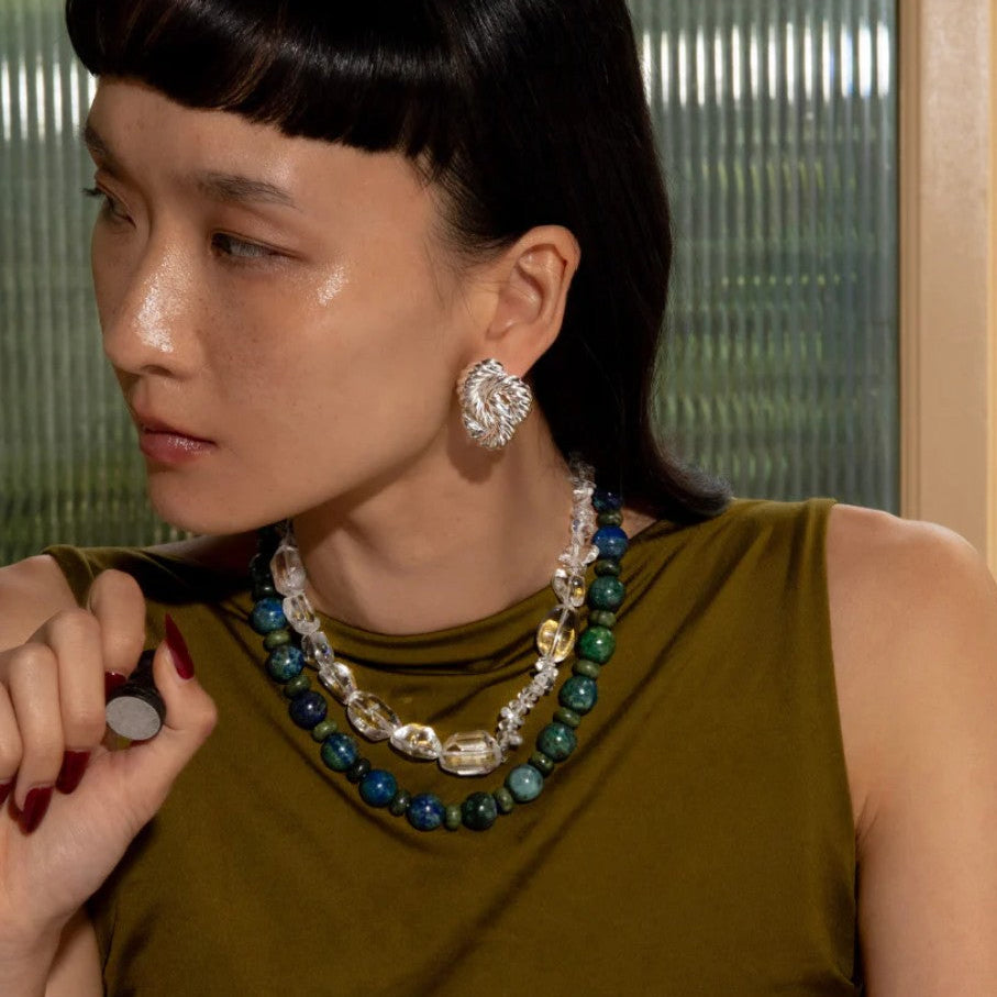 By Alona Lolita earrings braided drop stud sterling silver