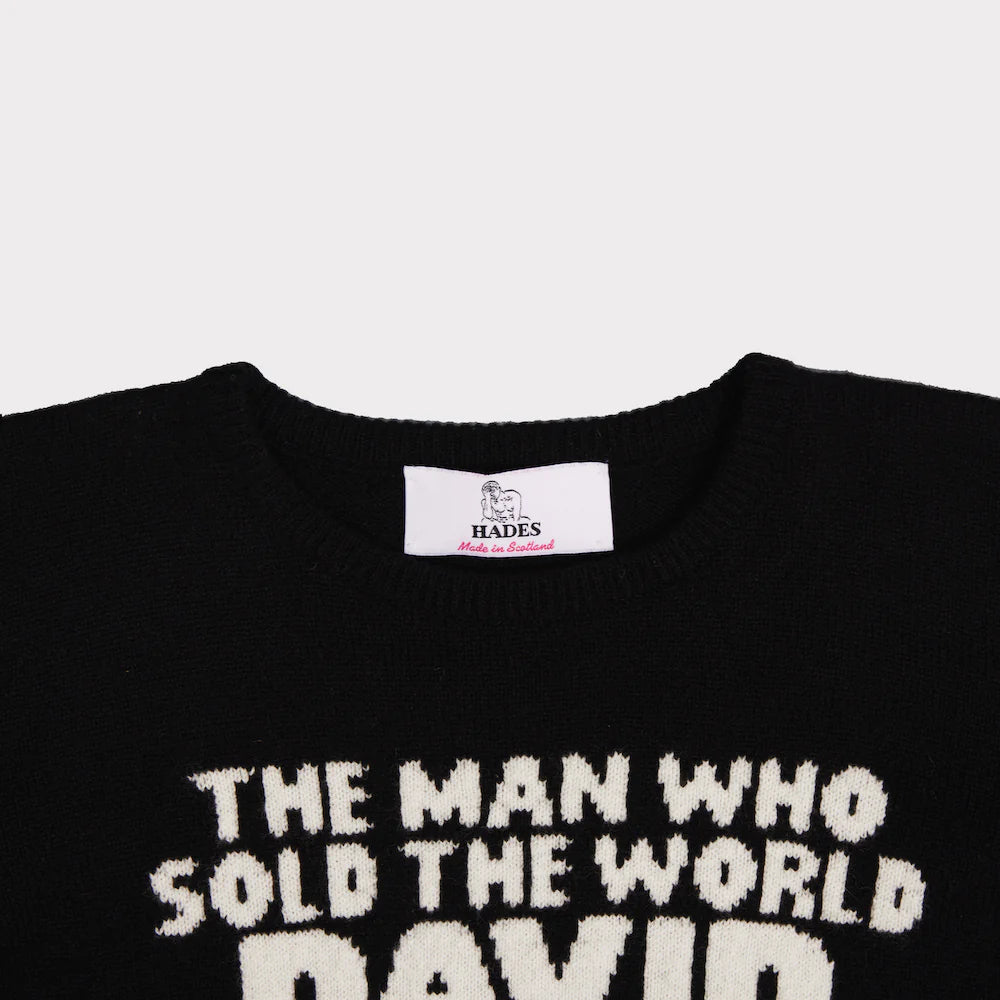 hades bowie man who sold the world knitted wool jumper black