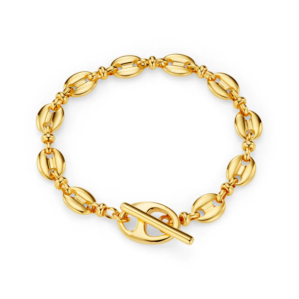 orelia gold Mariner Chain T-Bar Bracelet 