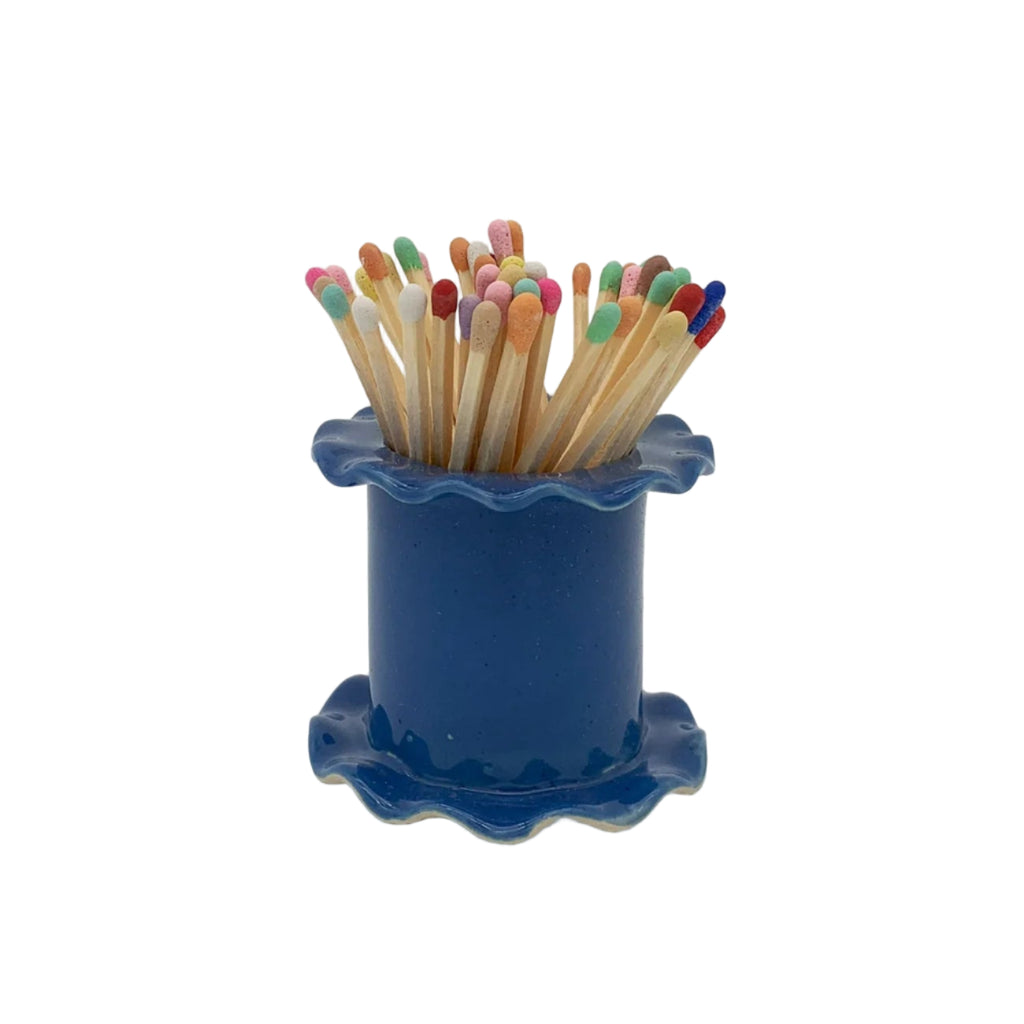 superfluities frilled match strike cobalt blue