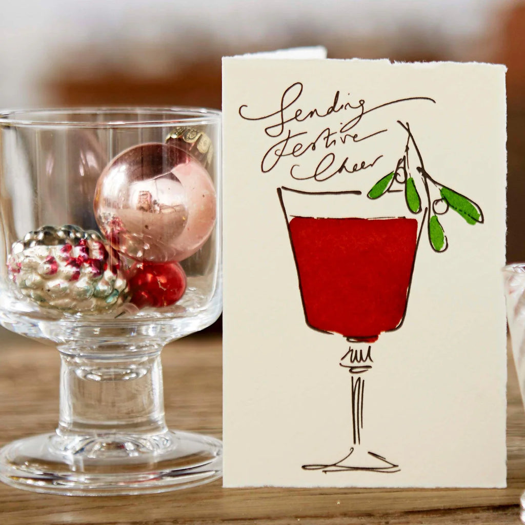 scribble and & daub christmas xmas greeting card red cocktail negroni sending festive cheer