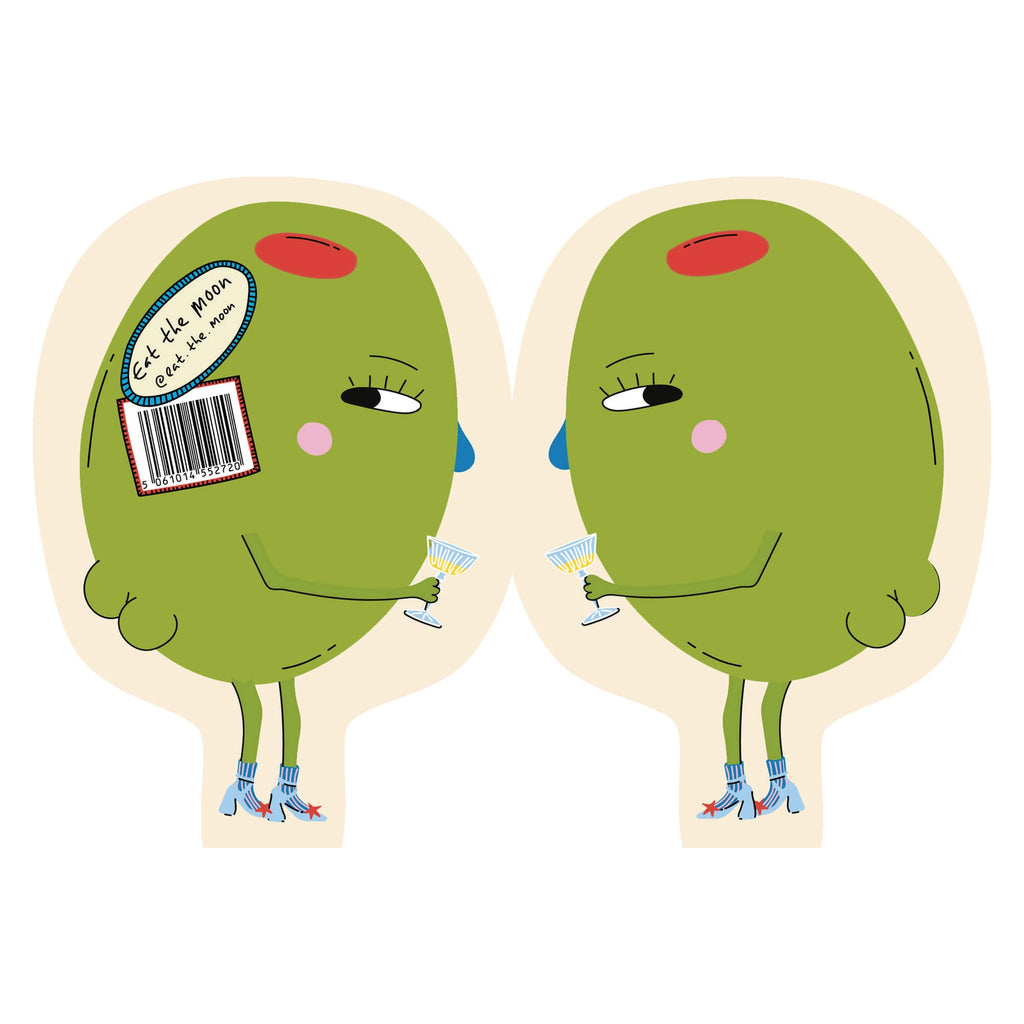 eat the moon hey olive die cut greeting card foodie collection
