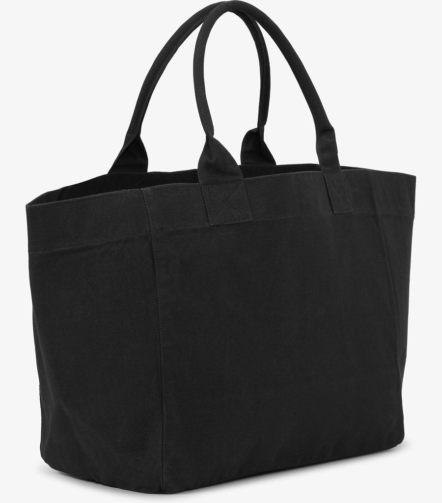 ganni oversized XXL XL tote bag black phantom white logo have a nice day! please recycle