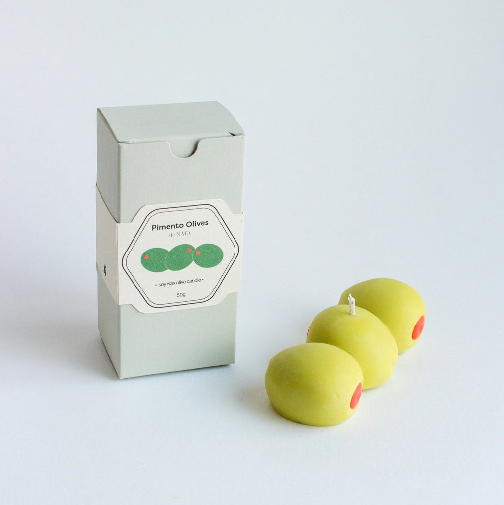 nata concept pimento olive trio candle