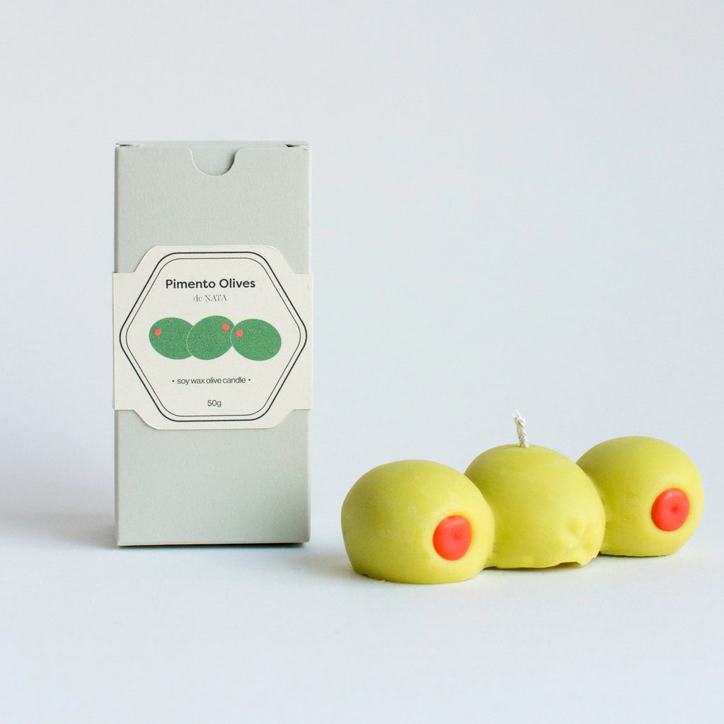nata concept pimento olive trio candle