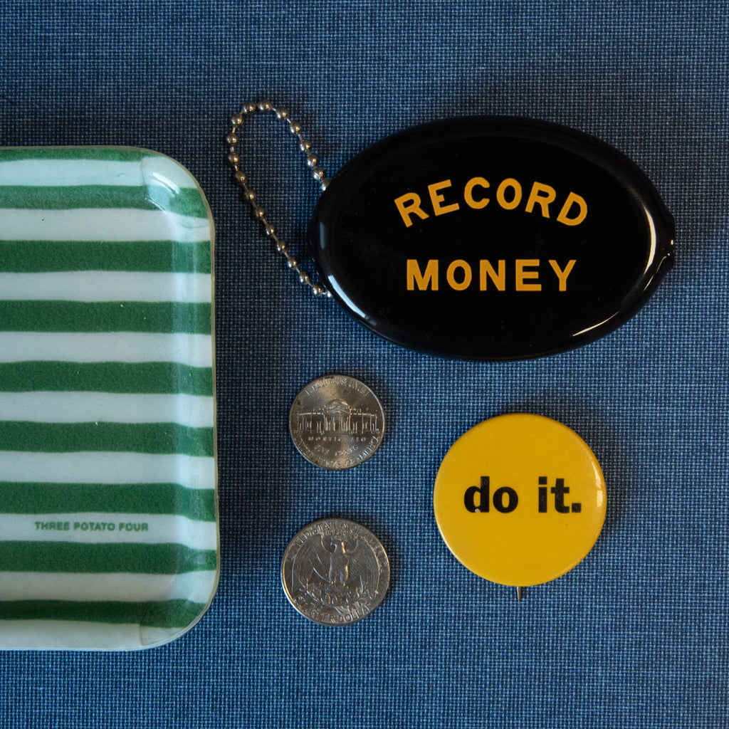 three potato four rubber coin pouch bag charm black yellow record money