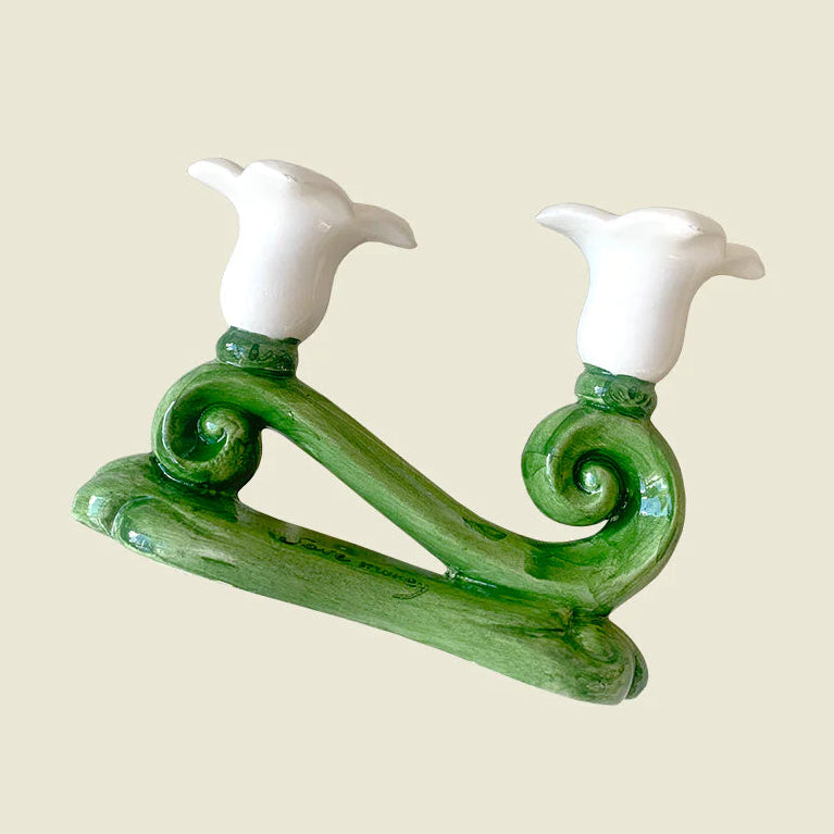 musae studio SAVE MONEY Candle Holder italian italy hand made green