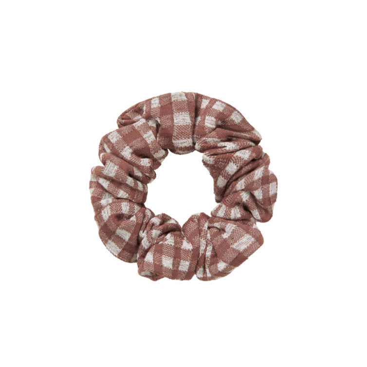 stine goya brown check scrunchie