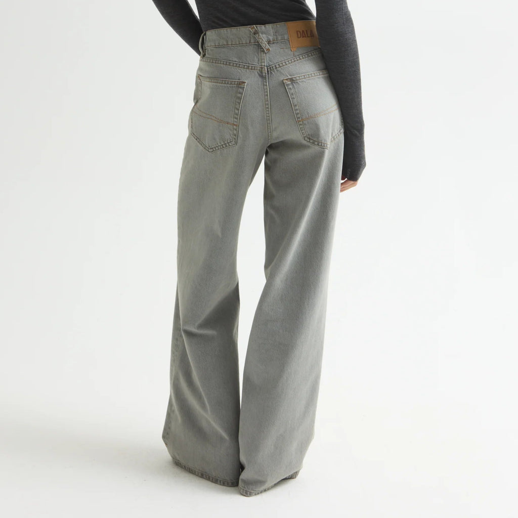 DALA denim sling baggy wide leg high rise jean lunar light grey