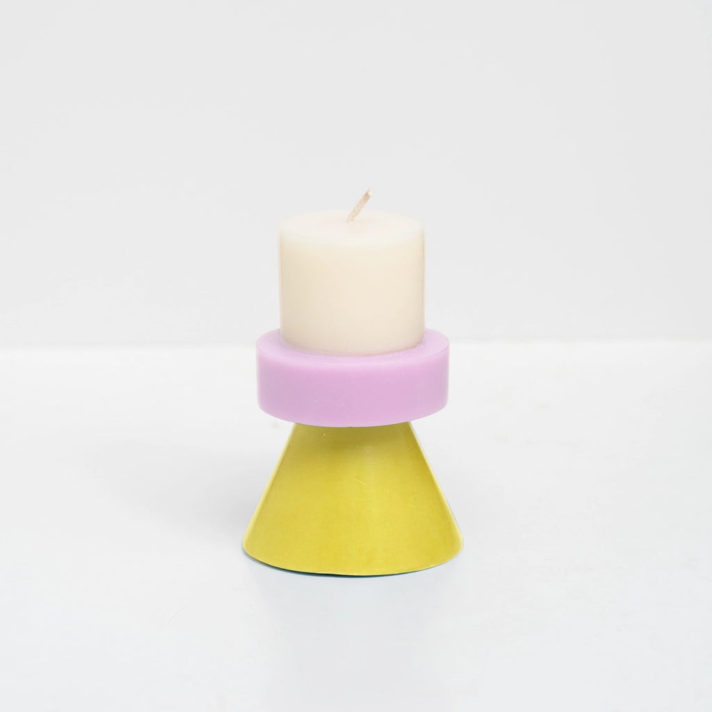 yod co stack candle mini white lilac yellow