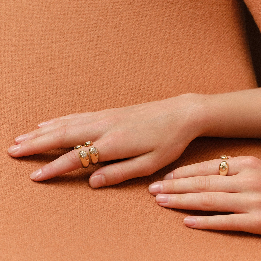 The adjustable Saint Germain Comete Strass ring by Gas Bijoux gold crystal rhinestone 