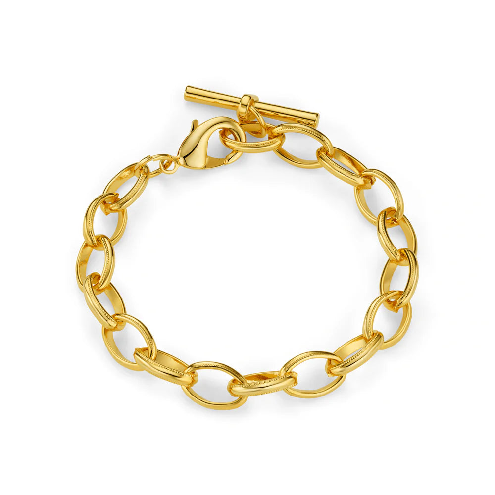 orelia gold Oval chain Link T-Bar Drop Bracelet 