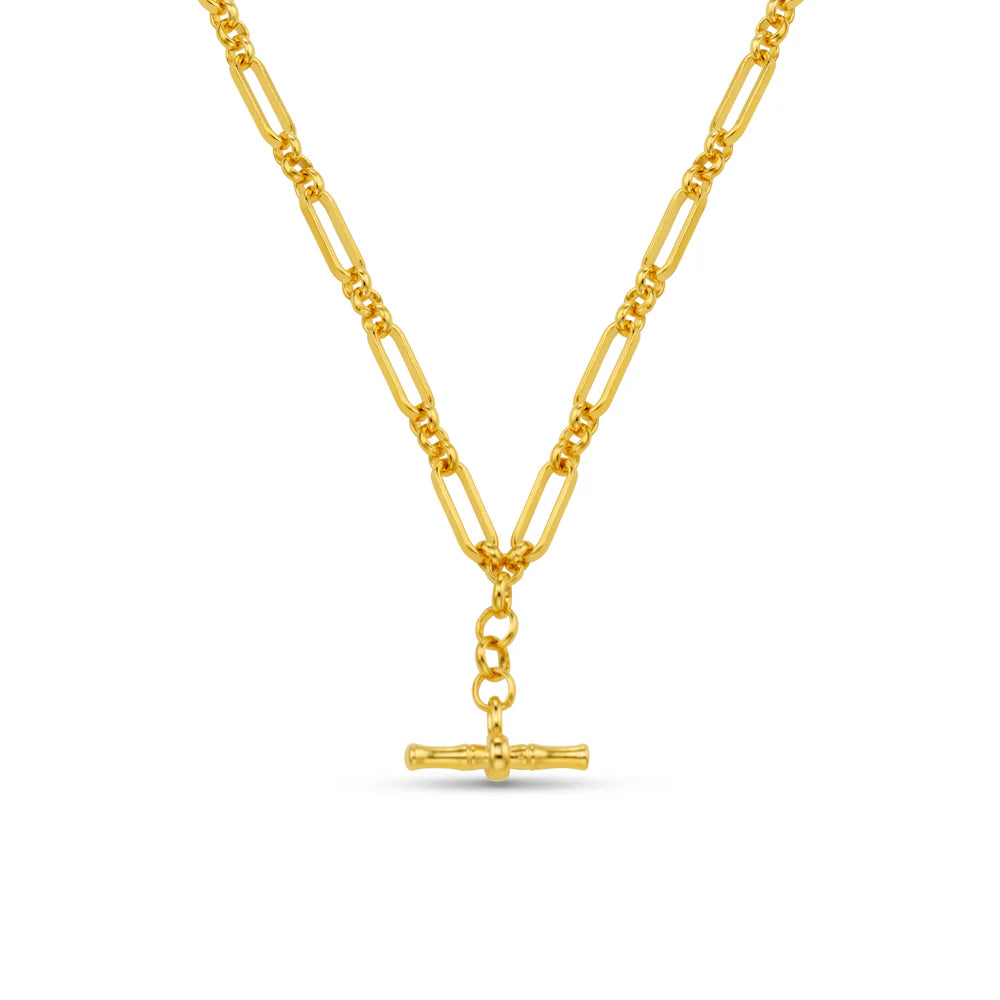 orelia gold Open Link T-Bar Drop Necklace