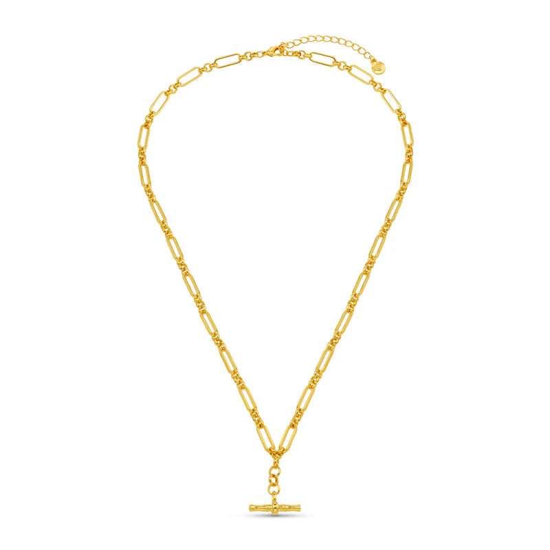orelia gold Open Link T-Bar Drop Necklace