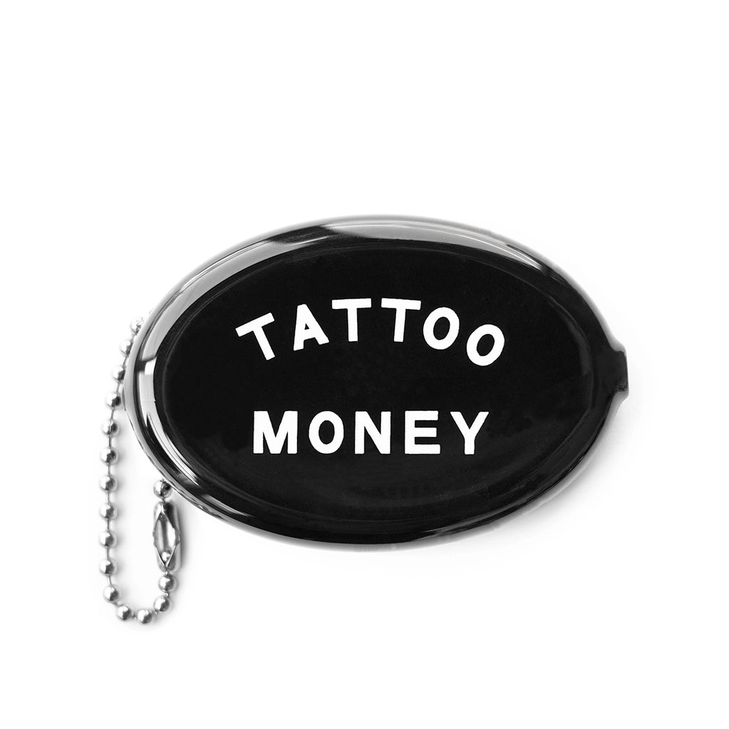 three potato four rubber coin pouch bag charm black white tattoo money