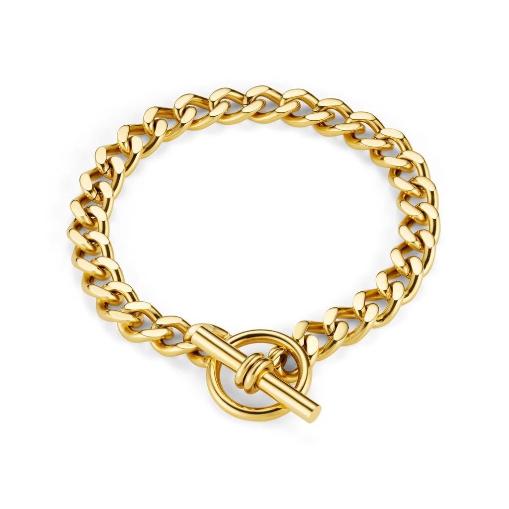 orelia LUXE Flat Curb T-bar Bracelet gold