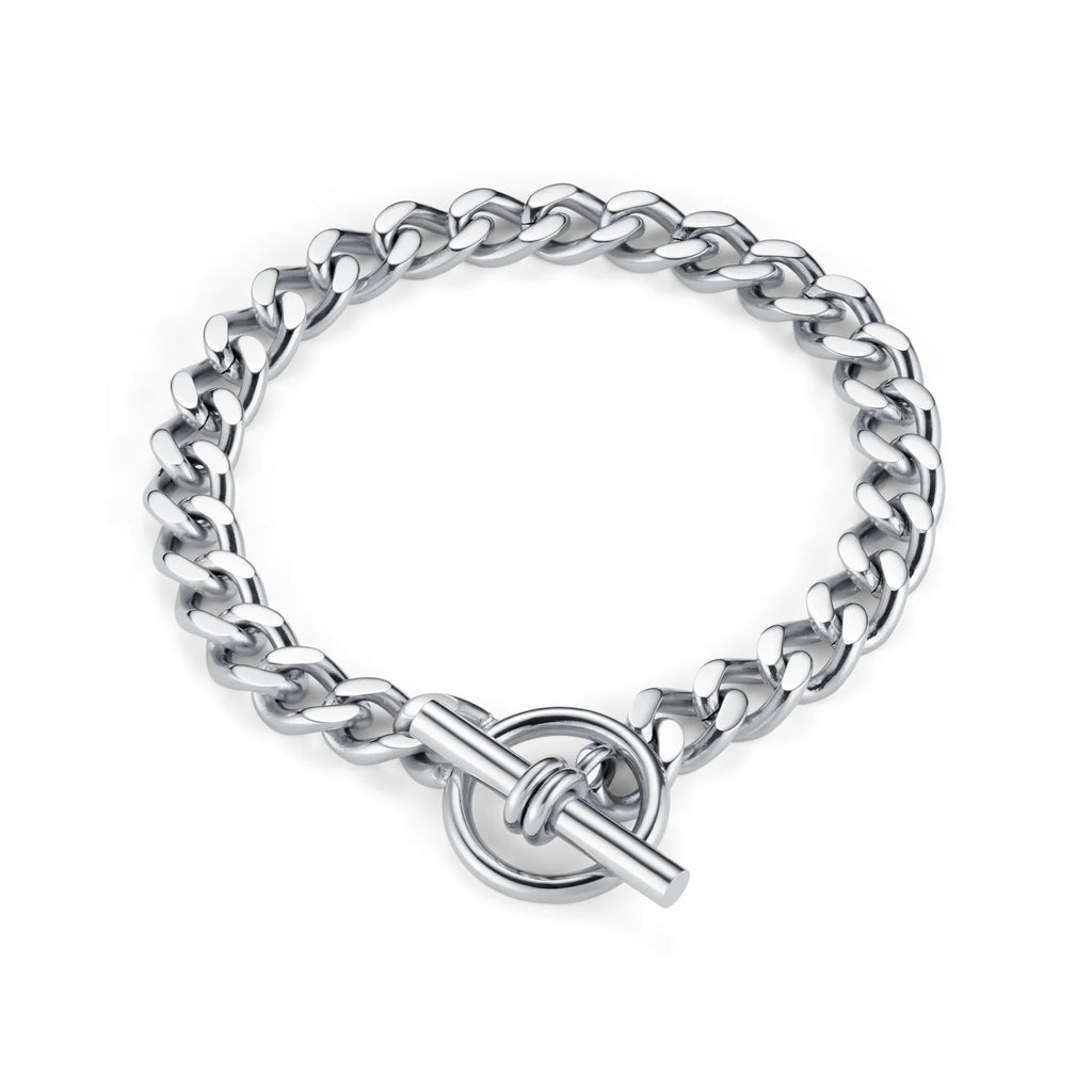 orelia LUXE Flat Curb T-bar Bracelet silver