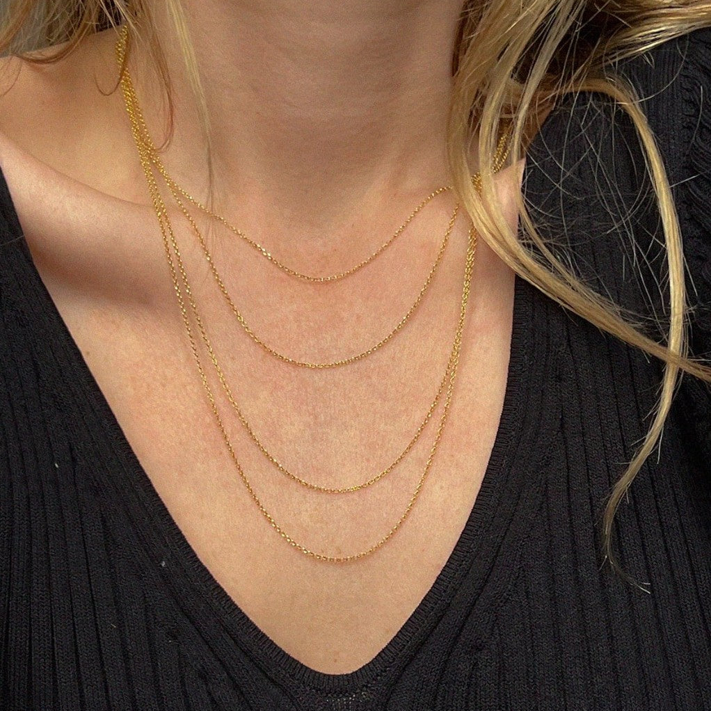 hermina athens greek Classic Thin Chain gold plated 45cm