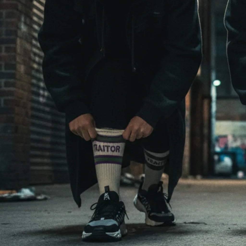 mardy bum traitor faithful slogan sports socks