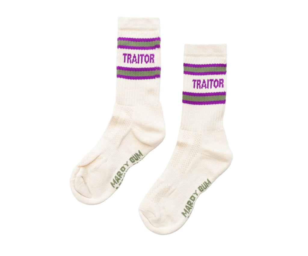 mardy bum traitor faithful slogan sports socks