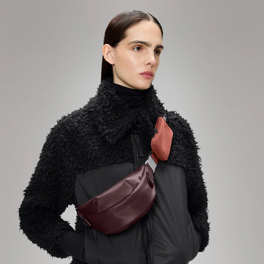 Rains Valera Shoulder Bag Mini depth dark red burgundy cross body hand bag