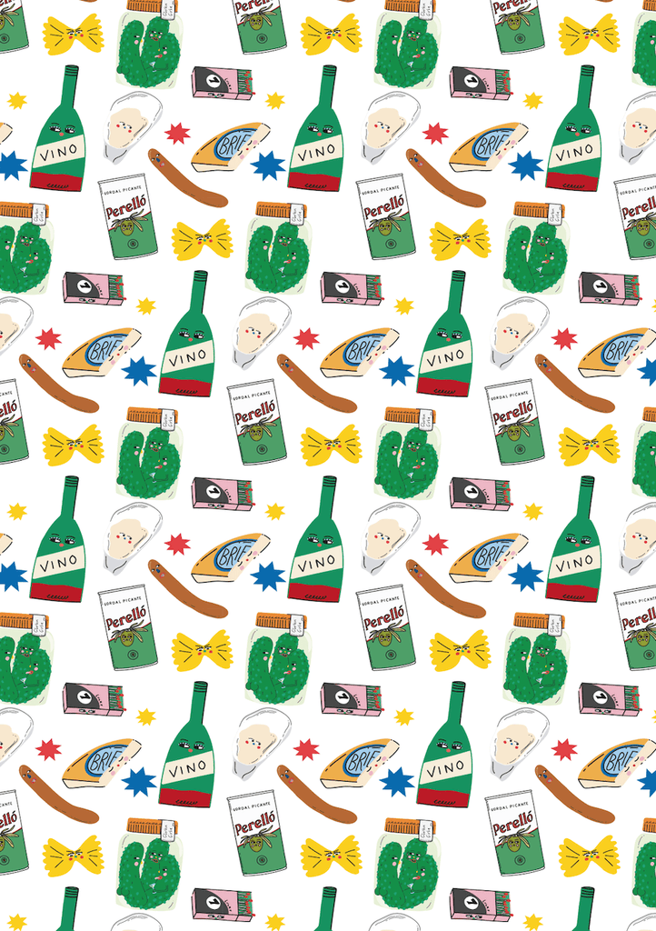 The Deli wrapping paper by Eat the Moon