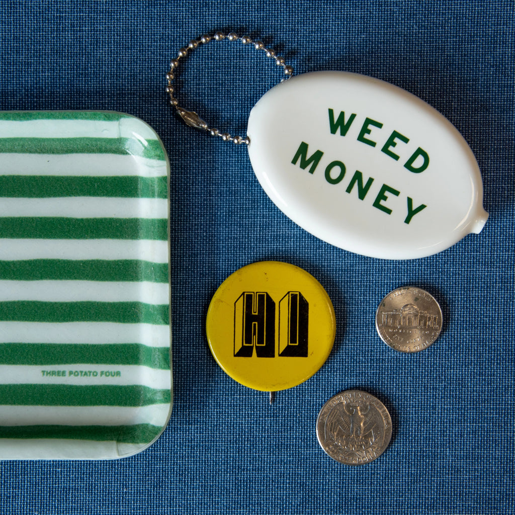 three potato four rubber coin pouch bag charm white weed money