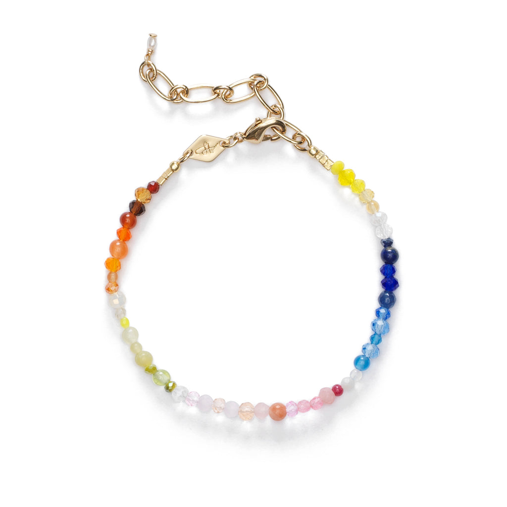 A bracelet by Anni Lu with brightly multi-coloured semi-precious beads