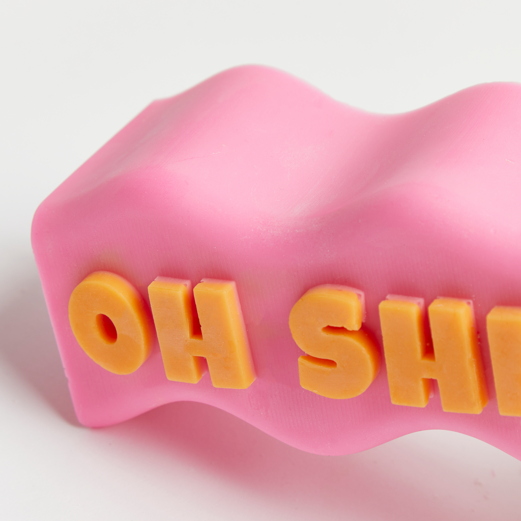 WAVEY CASA OH SHIT SWEAR PILLAR CANDLE PINK ORANGE