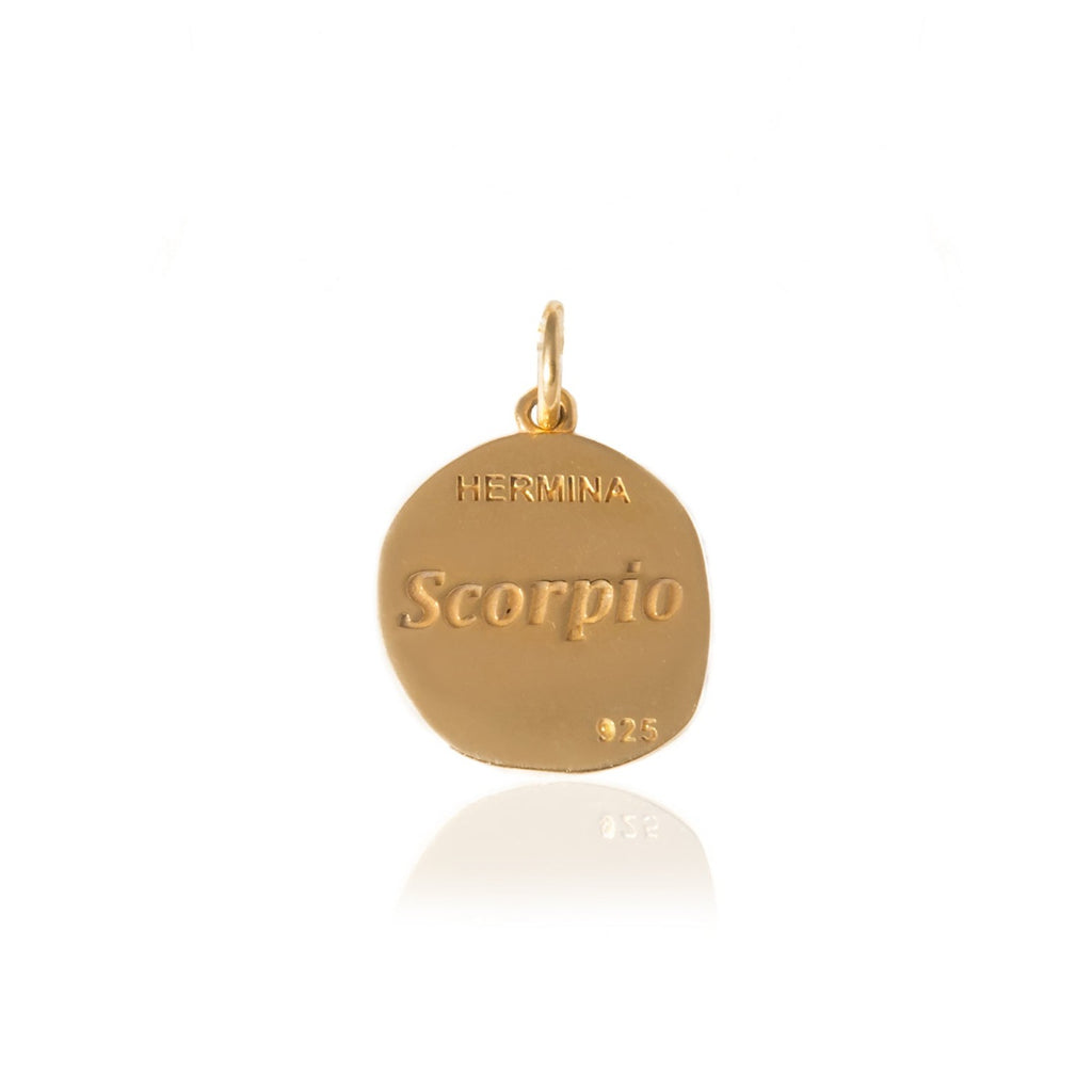 gold zodiac Scorpio disc charm by Hermina Athens