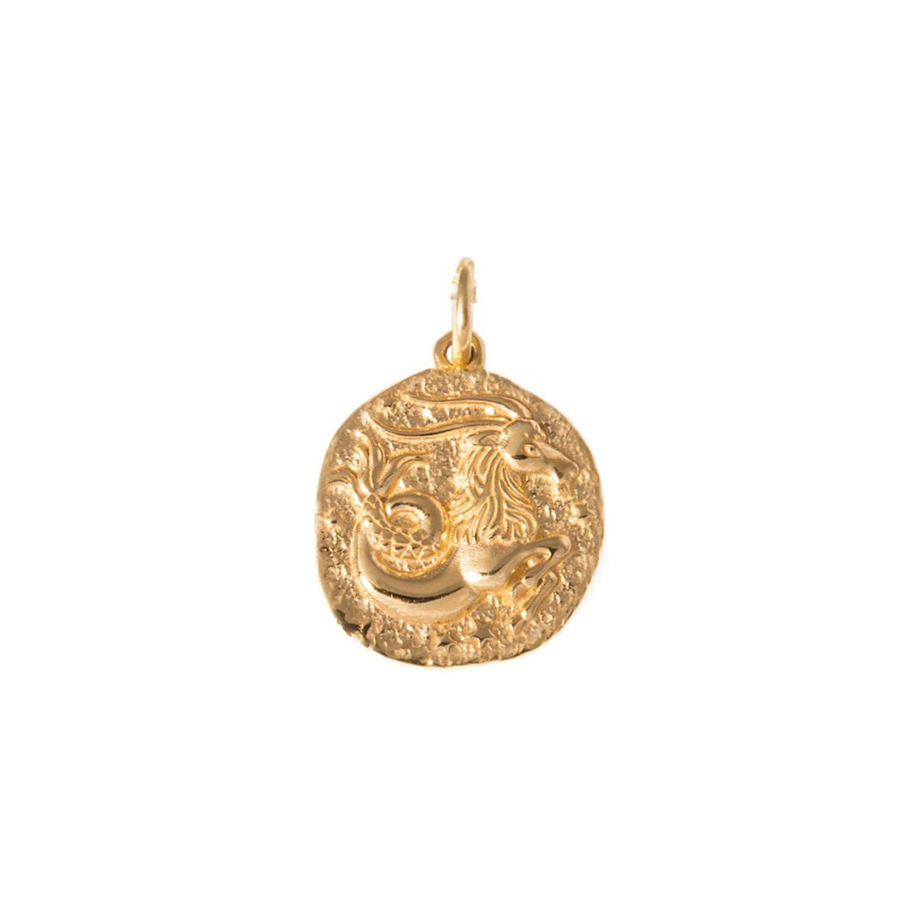 gold zodiac Capricorn disc charm by Hermina Athens