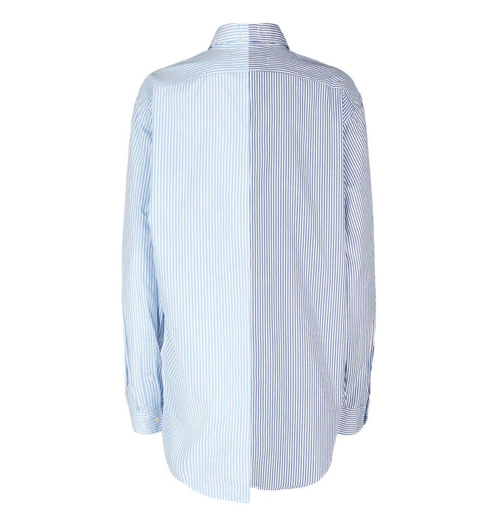 blue and white pinstripe contrast shirt by ELV Denim